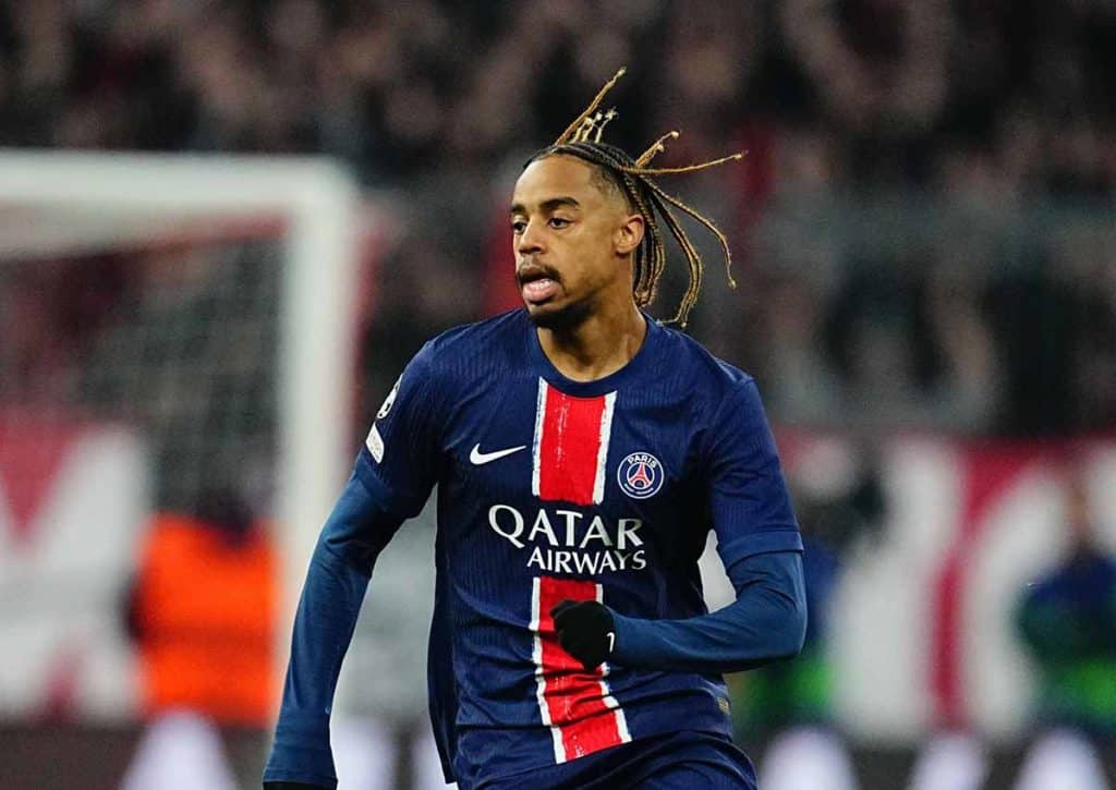 Geht es für PSG (im Bild: Barcola) gegen Nantes torreich und triumphal zu? (© Cal Sport Media / Alamy Stock Photo) PSG Nantes Tipp