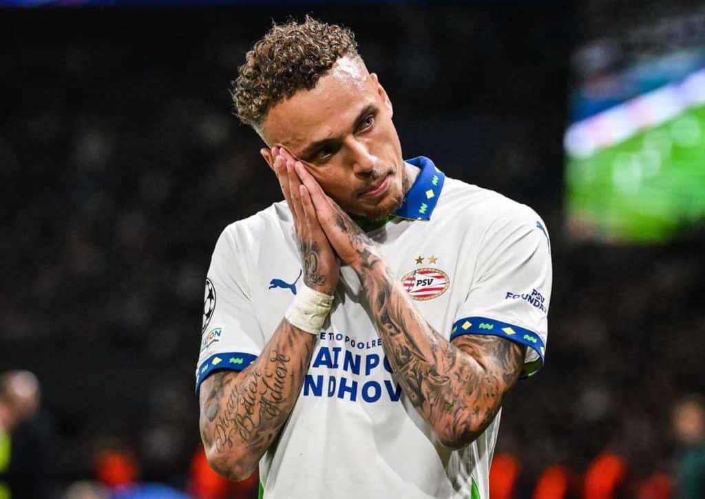 PSV Eindhoven (im Bild: Noa Lang) hat nach der Liga-Schlappe gegen Ajax in der Champions League einiges wiedergutzumachen. © GEPA pictures/ ZUMA Press/ Matthieu Mirville, 22.10.2024 Super Tipster 05.11. - 08.11.2024 Vorschau