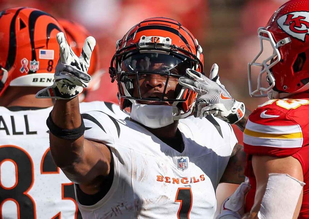Eine Niederlage der Bengals (im Bild: Chase) gegen die Cowboys wäre überraschend. (© Sipa US / Alamy Stock Photo) Dallas Cowboys Cincinnati Bengals Tipp