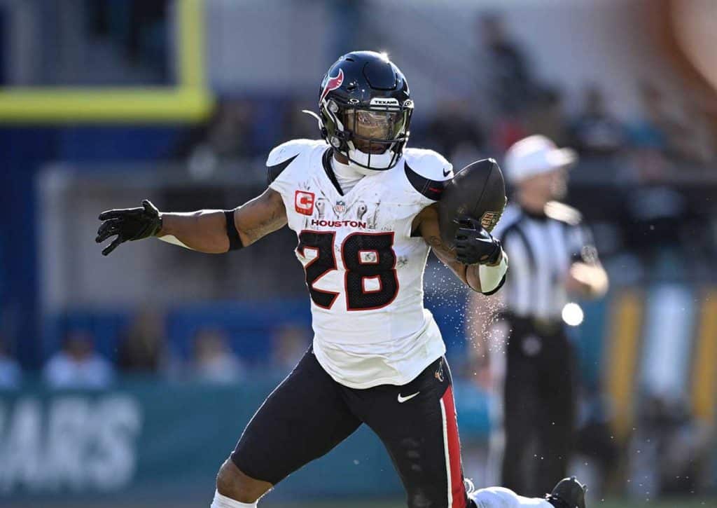 Werden die Texans (im Bild: Mixon) gegen die Dolphins ihrer Favoritenrolle gerecht? (© Associated Press / Alamy Stock Photo) Houston Texans Miami Dolphins Tipp