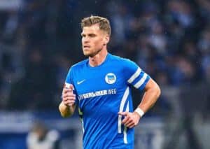 Hertha (im Bild: Niederlechner) will gegen Elversberg die Trendwende schaffen! (© dpa picture alliance / Alamy Stock Photo) Elversberg Hertha Tipp