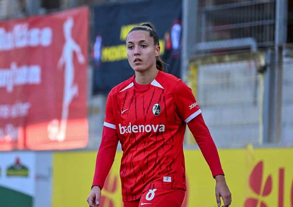 Gewinnen die Damen aus Freiburg (im Bild: Vobian) gegen Jena? (© dpa picture alliance / Alamy Stock Photo) Jena Freiburg Frauen Tipp