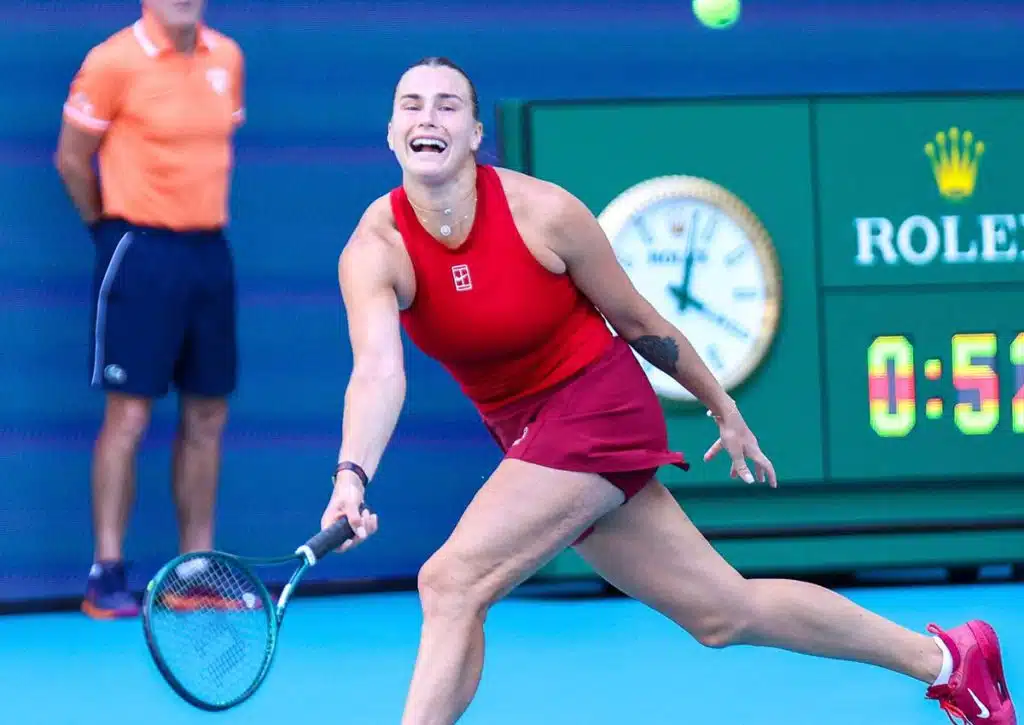 Geht Sabalenka (im Bild) zuversichtlich in das Match gegen Außenseiterin Pegula? (© Associated Press / Alamy Stock Photo) Sabalenka Pegula Tipp