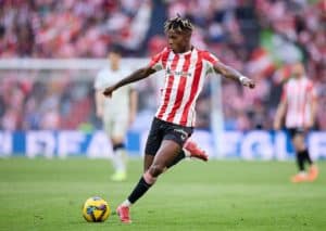 Holt sich Athletic Bilbao (im Bild: Nico Williams) bei den Glasgow Ranger den wichtigen Hinspielsieg? (© Associated Press / Alamy Stock Photo) Glasgow Rangers Athletic Bilbao Tipp