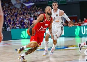 Gelingt Olympiakos (im Bild: Evan Fournier) gegen Monaco der Sprung ins Finale? (© Sipa US / Alamy Stock Photo) Olympiakos Piräus Monaco Tipp