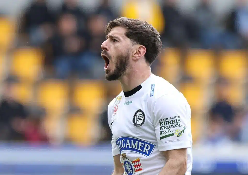 Macht Sturm Graz (im Bild: Otar Kiteishvili) gegen Red Bull Salzburg einen wichtigen Schritt in Richtung Titelverteidigung? (© APA-PictureDesk / Alamy Stock Photo) Sturm Graz Red Bull Salzburg Tipp