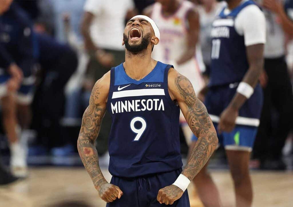 Endet der Traum vom Finale der Minnesota Timberwolves (im Bild: Nickeil Alexander-Walker) in Game 5 bei Oklahoma City Thunder? (© Associated Press / Alamy Stock Photo) Oklahoma City Thunder Minnesota Timberwolves Tipp