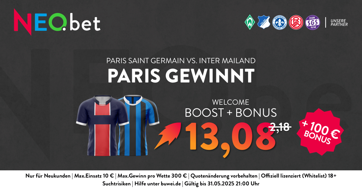 neobet quotenboost Champions LeagueFinale