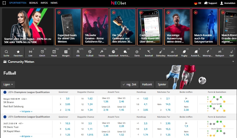NEO.bet Sportwetten Seite