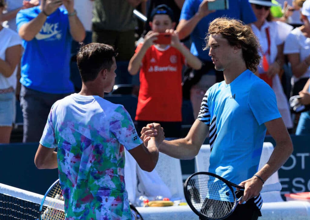 Halten Zverev und Altmaier am 26.08.2025 bei den US Open die deutsche Flagge hoch? (© ZUMA Press, Inc. / Alamy Live News) Halten Zverev und Altmaier am 26.08.2025 bei den US Open die deutsche Flagge hoch?