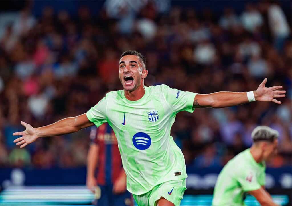 Sorgt Hansi Flicks Barcelona (im Bild: Ferran Torres) für erfolgreiche Torwetten am 3. Spieltag von La Liga? (© Sipa US / Alamy Stock Photo) Torwette Total 29.08.-31.08.