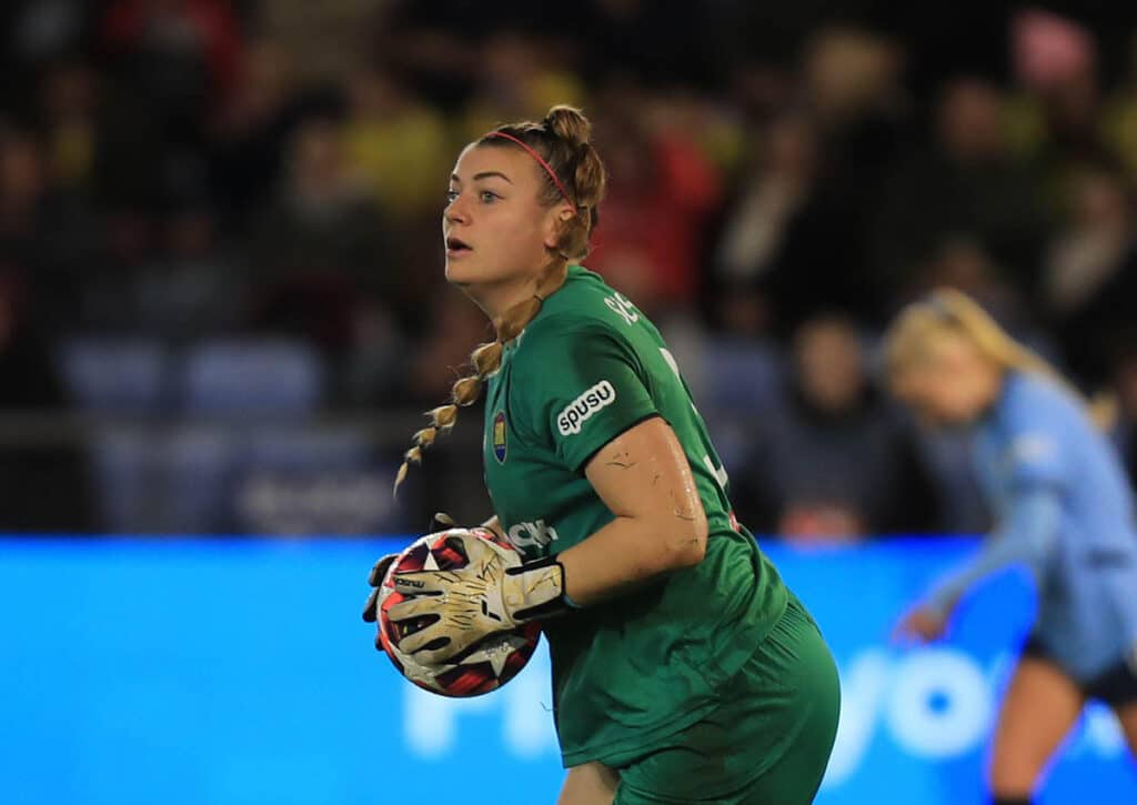 St. Pölten (im Bild: Schlüter) gilt gegen die Damen von Fortuna Hjörring als Favorit. (© SPP Sport Press Photo. / Alamy Stock Photo) St. Pölten Fortuna Hjörring Frauen Tipp