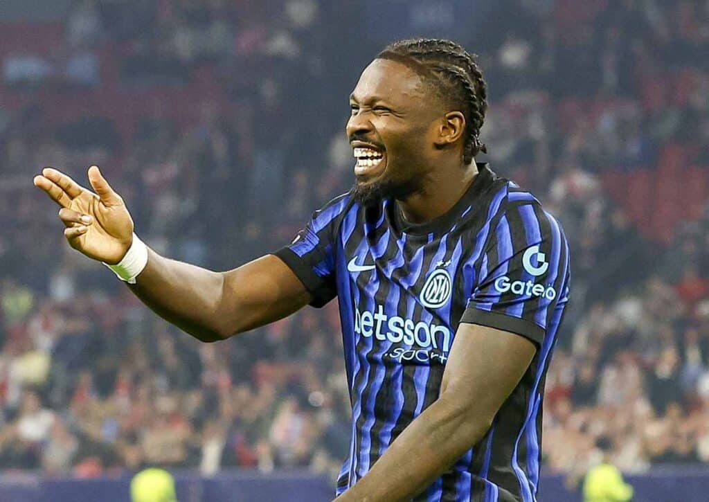 Die Wettanbieter erwarten nicht, dass Inter Mailand (im Bild: Thuram) gegen Sassuolo strauchelt. (© Sipa US / Alamy Stock Photo) Inter Mailand Sassuolo Tipp