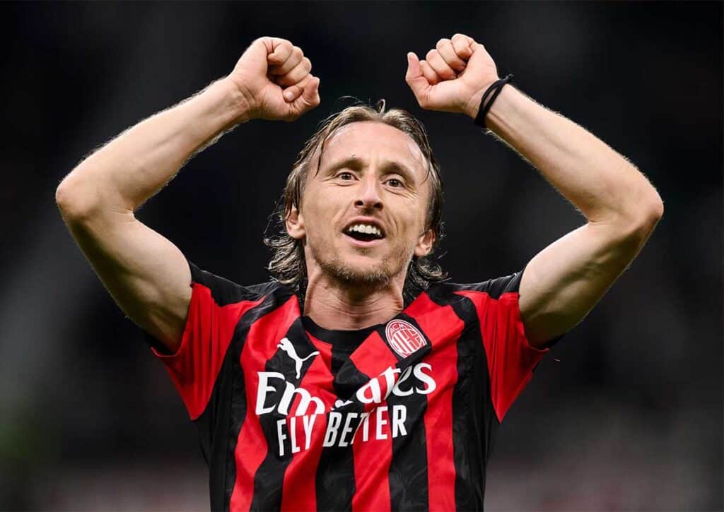 Kann AC Milan (im Bild: Luka Modric) am 6. Spieltag der Serie A die neugewonnene Tabellenführung gegen die alte Dame verteidigen? (© Nicolò Campo / Alamy Stock Photo) Serie A 6. Spieltag Wett-Tipps