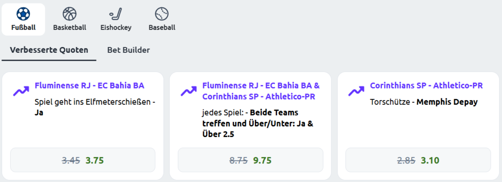 verbesserte Quoten Betano