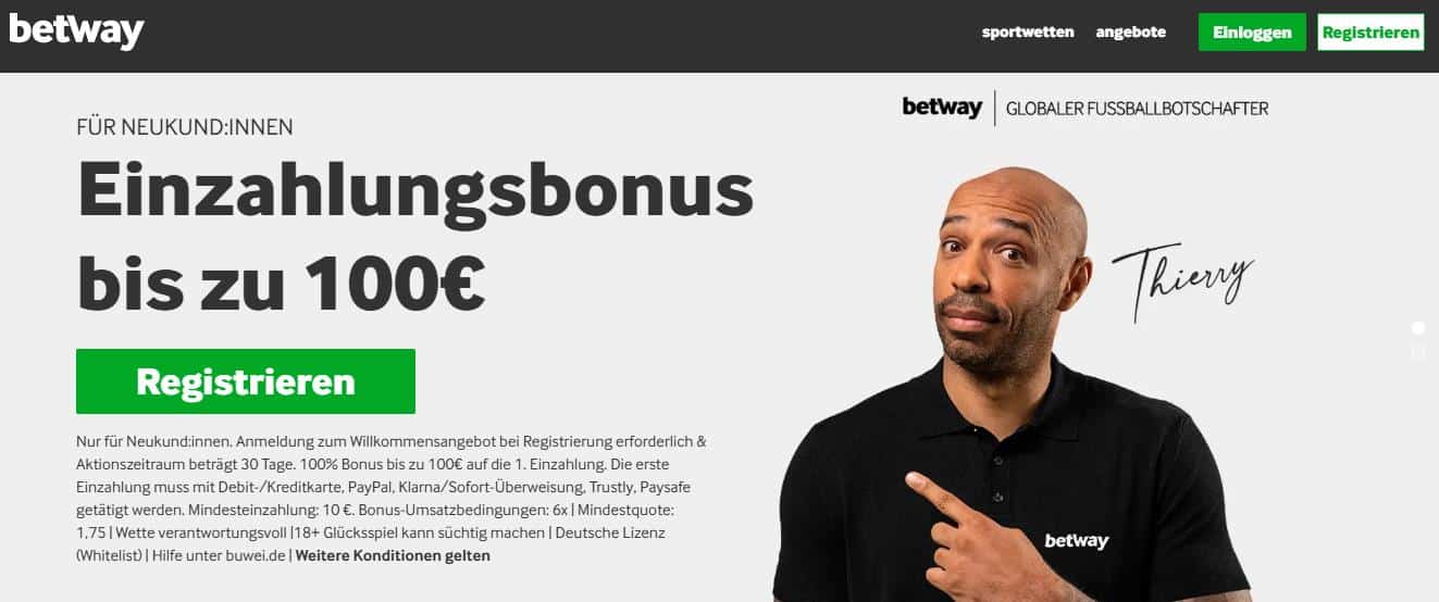 Betway Wettbonus
