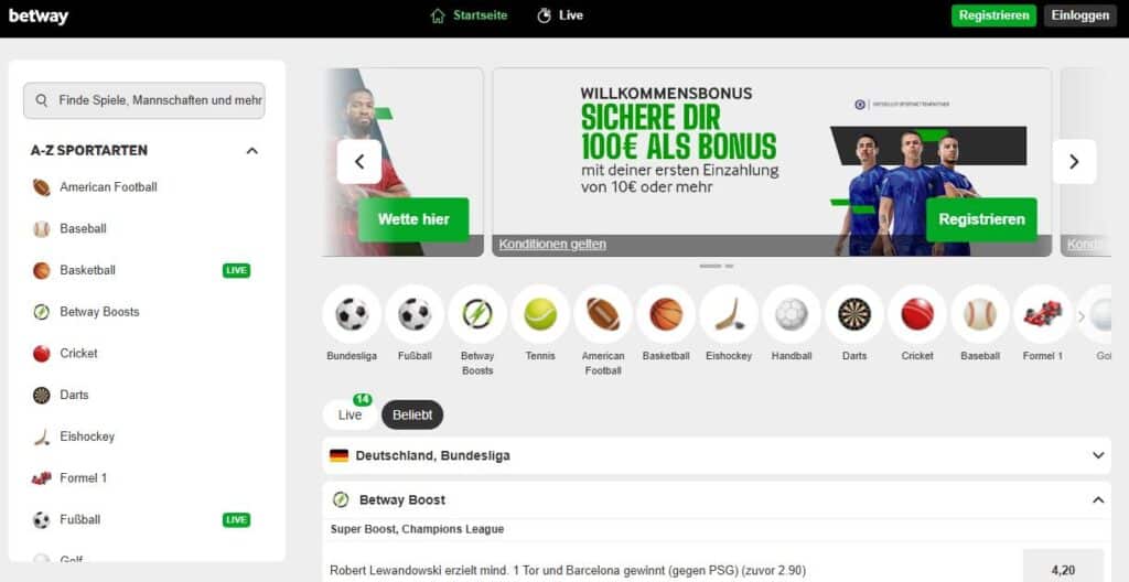 Betway Desktop