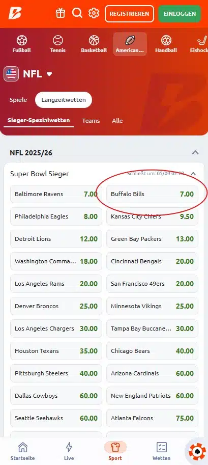 NFL Prognose Bills Super Bowl 2026