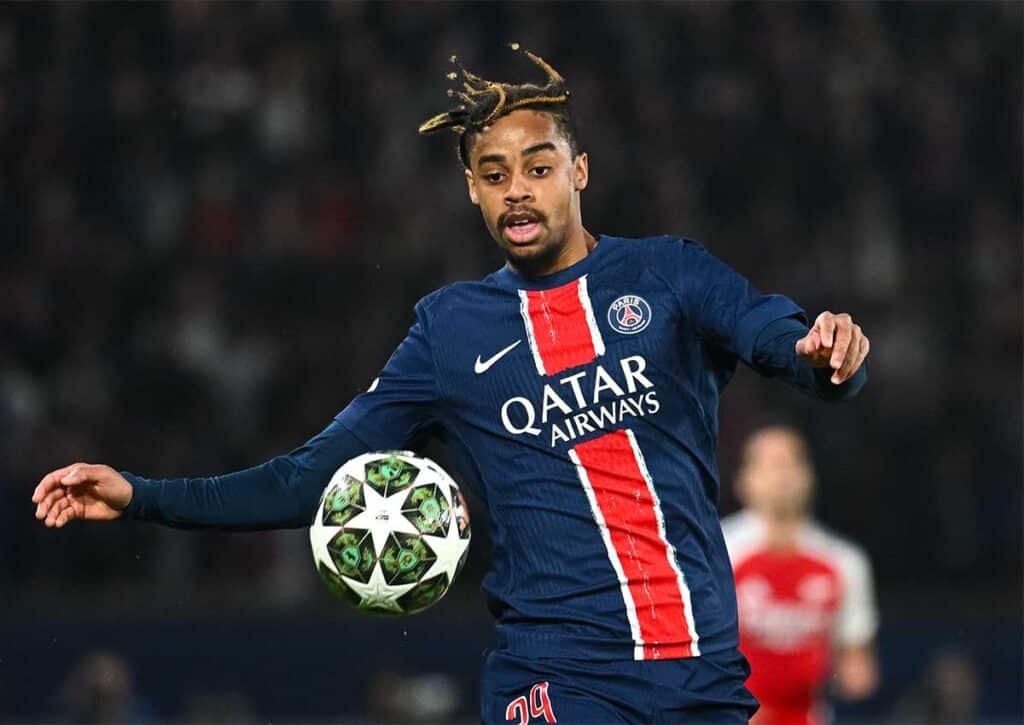 Sehen wir die nächste Machtdemonstration von PSG (im Bild: Bradley Barcola) gegen Nizza? (© LE PICTORIUM / Alamy Stock Photo) PSG Nizza Tipp