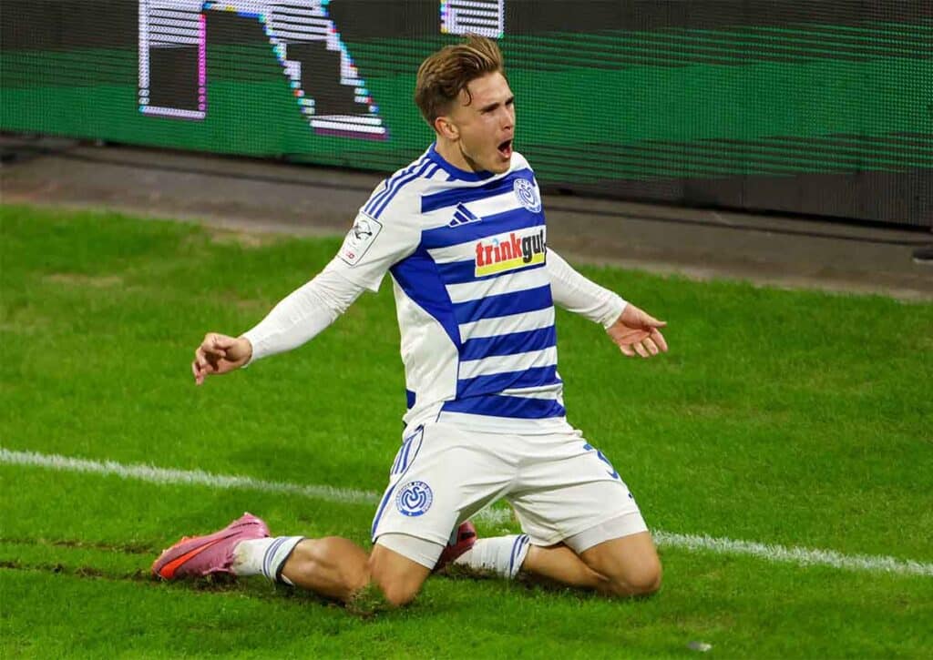 Bleibt Duisburg (im Bild: Patrick Sussek) auch am 11. Spieltag der 3. Liga ungeschlagen? (© dpa picture alliance / Alamy Stock Photo) 3. Liga 11. Spieltag Wett-Tipps