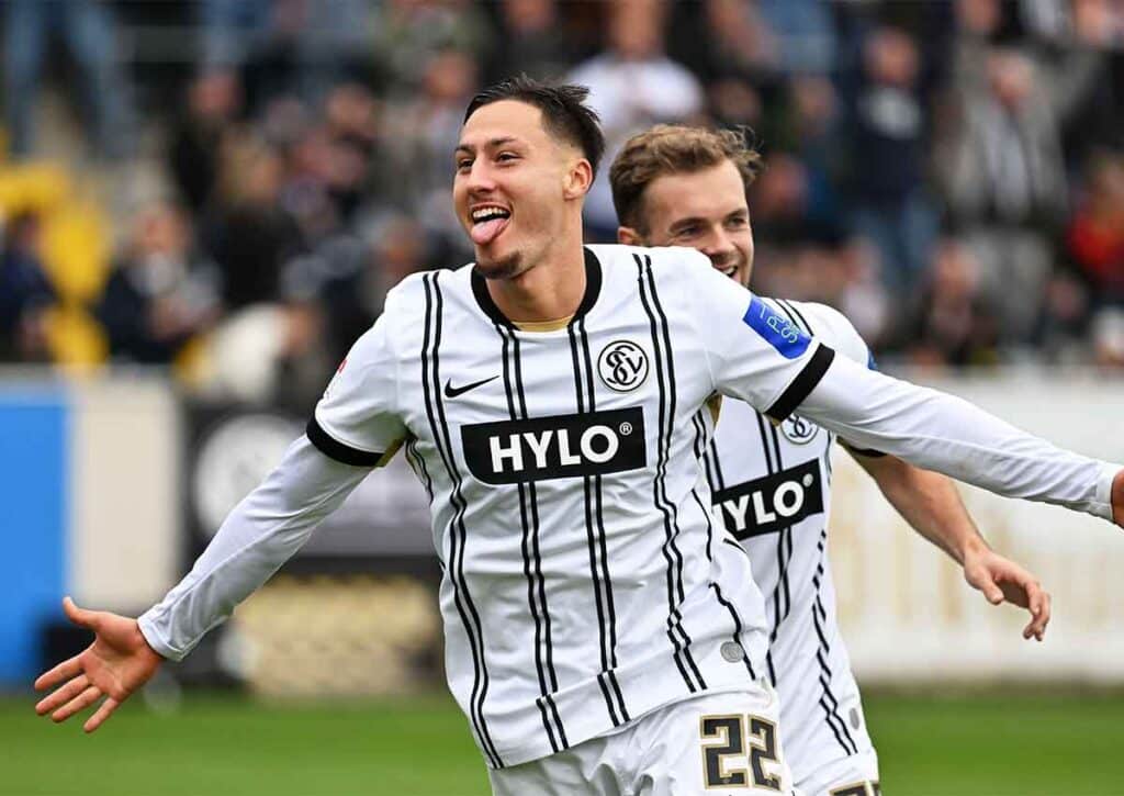 Trennen sich Elversberg und Hannover trotz Treffer von Younes Ebnoutalib (im Bild) ohne Sieger? (© dpa picture alliance / Alamy Stock Photo) Elversberg Hannover Tipp