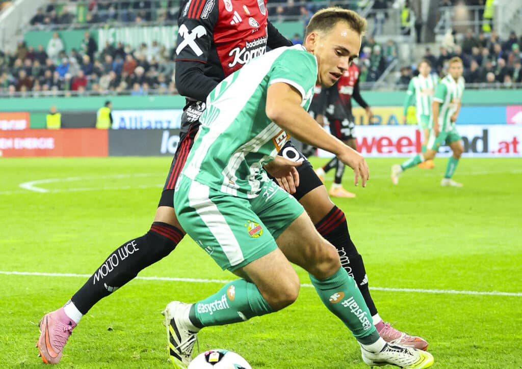 Hat der SK Rapid (im Bild: Nikolaus Wurmbrand) gegen Fiorentina den Hauch einer Chance? (© APA-PictureDesk/Alamy Live News) SK Rapid vs. Fiorentina Tipp