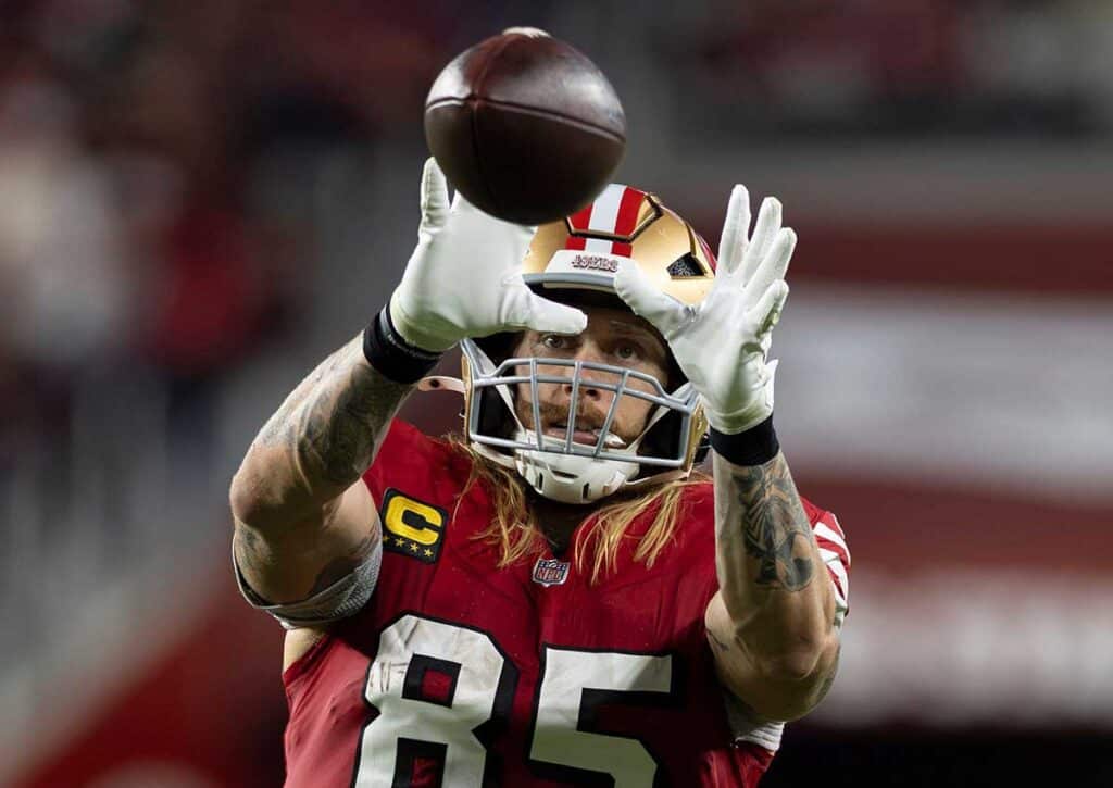 Die Texans sind gegen die 49ers (im Bild: Kittle) nur knapper Favorit. (© Newscom / Alamy Stock Photo) Houston Texans San Francisco 49ers Tipp