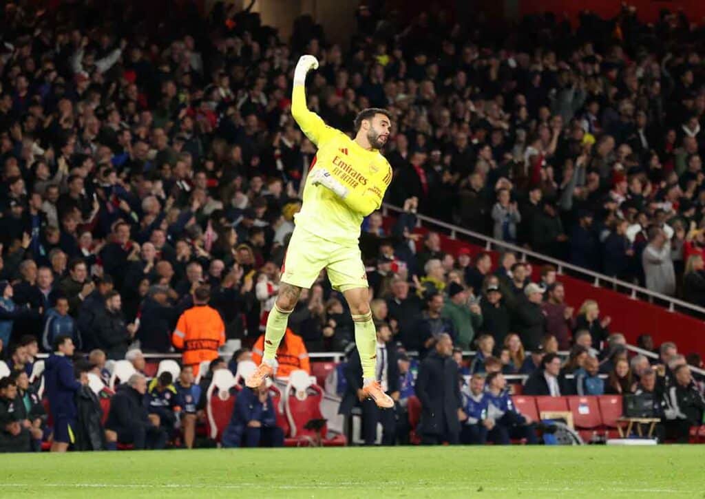 Hält Arsenal (im Bild: David Raya) in Burnley nicht nur die Tabellenführung, sondern auch die Null? (© Paul Marriott / Alamy Stock Photo) Burnley Arsenal Tipp