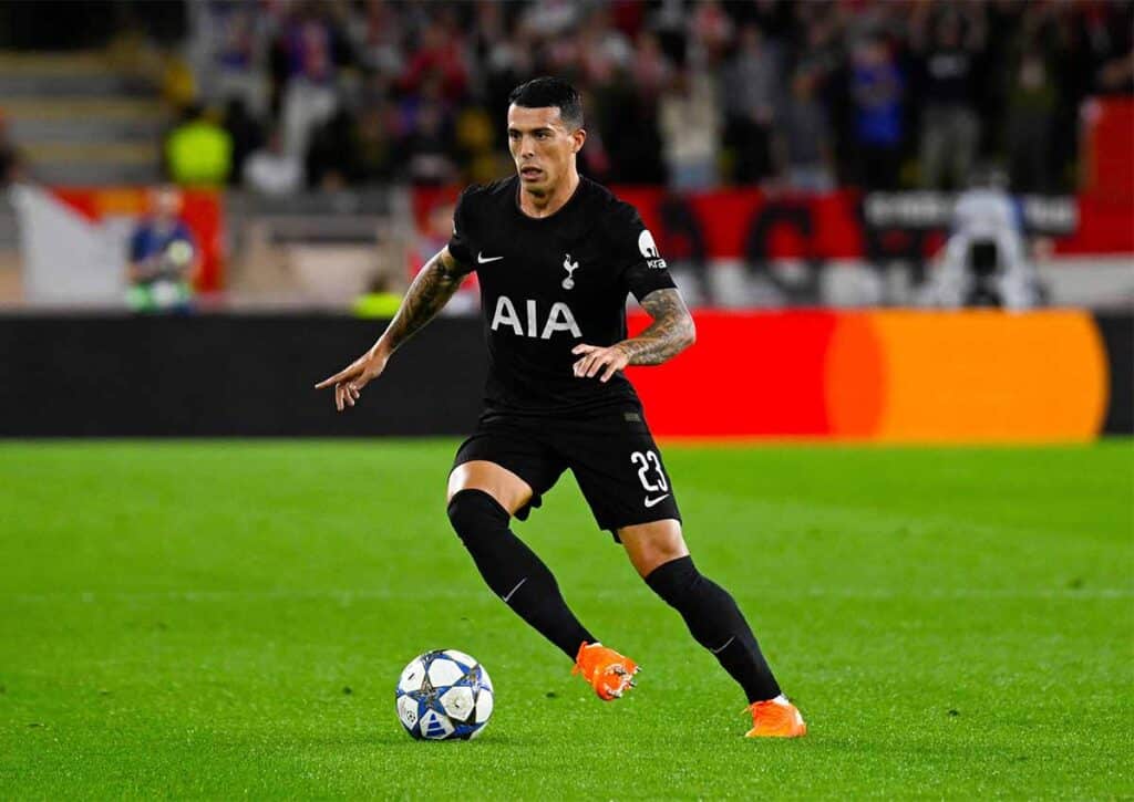 Schafft es Tottenham (im Bild: Pedro Porro) beim EFL-Cup-Kracher in Newcastle in die nächste Pokalrunde? (© Action Plus Sports Images / Alamy Stock Photo) Newcastle Tottenham Tipp