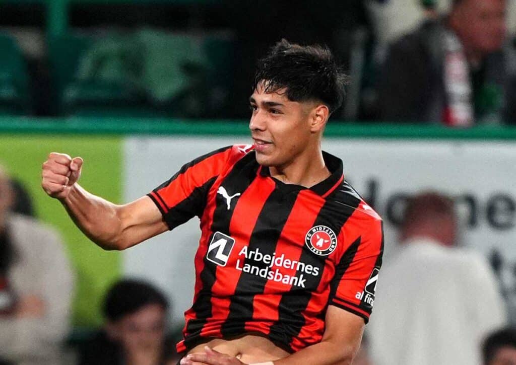 Liegt Midtjylland (im Bild: Osorio) gegen Celtic Glasgow in beiden Hälften vorne? (© PA Images / Alamy Stock Photo) Midtjylland Celtic Glasgow Tipp