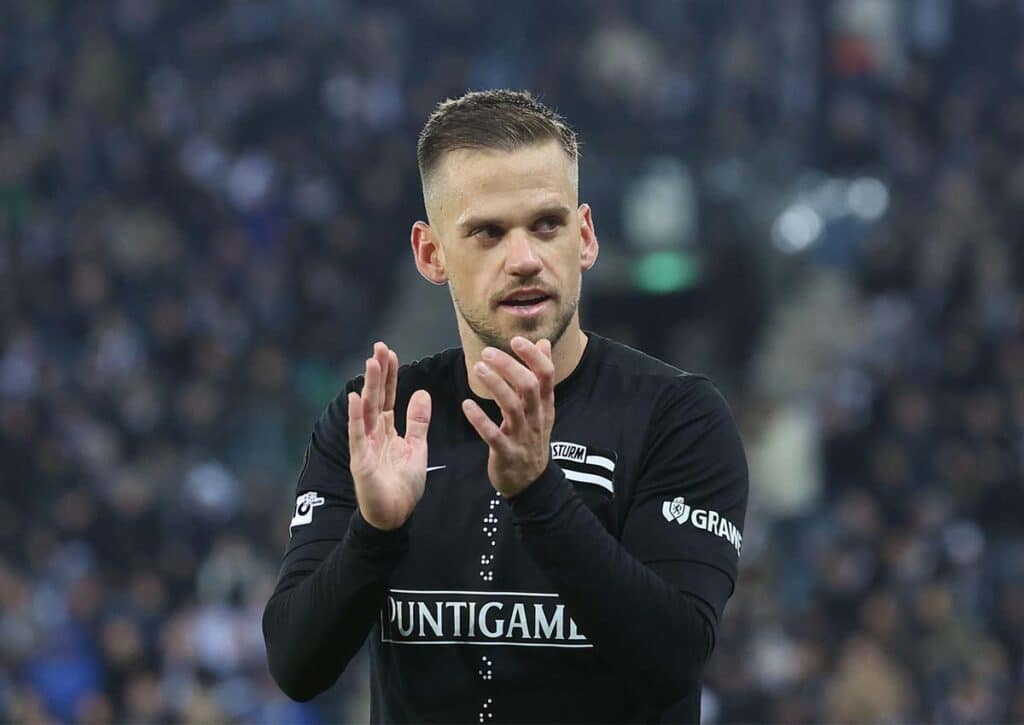 Erobert Sturm Graz (im Bild: Tomi Horvat) am 13. Spieltag der Bundesliga Österreich im direkten Duell die Tabellenführung zurück? (© APA-PictureDesk / Alamy Stock Photo) Bundesliga Österreich 13. Spieltag Wett-Tipps