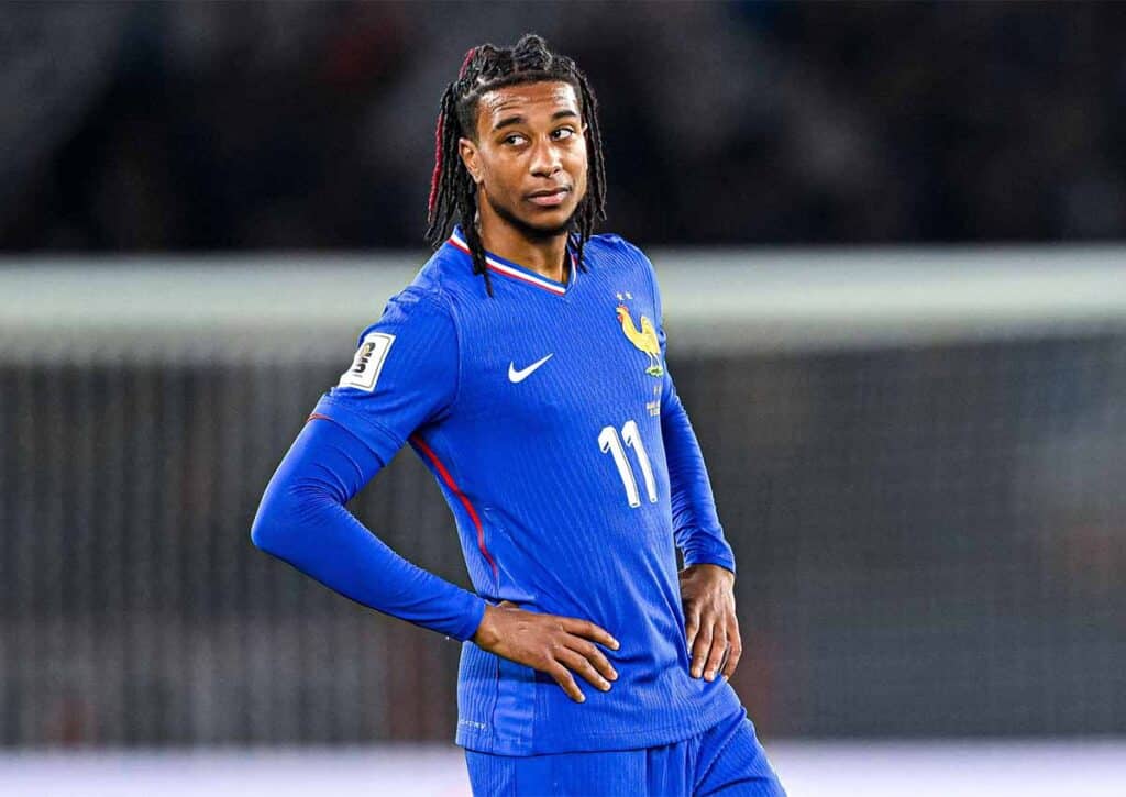 Lässt Frankreich (im Bild: Michaek Olise) gegen die Ukraine seine Muskeln spielen? (© Abaca Press / Alamy Stock Photo)