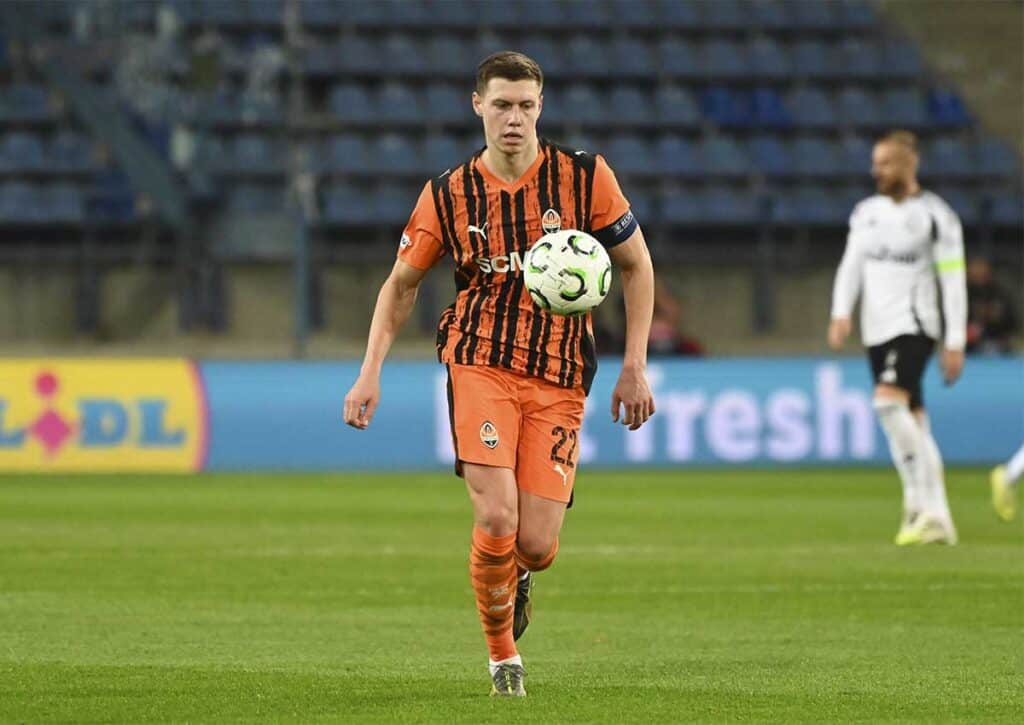 Setzt sich Favorit Shakhtar Donetsk (im Bild: Mykola Matviyenko) in der Eurpa League gegen Breidablik durch? (© Independent Photo Agency Srl / Alamy Stock Photo) Europa League Favoriten Tipps 06.11.2025