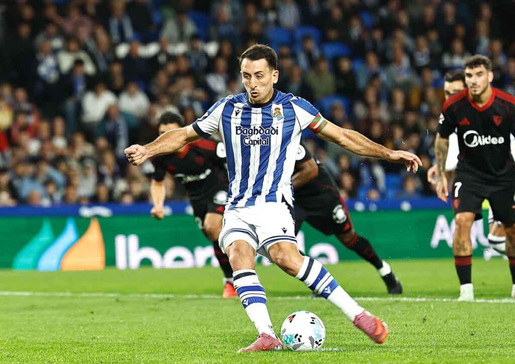 Setzt sich Real Sociedad (im Bild: Oyarzabal) gegen Elche durch? (© Aflo Co. Ltd. / Alamy Stock Photo) Elche Real Sociedad Tipp