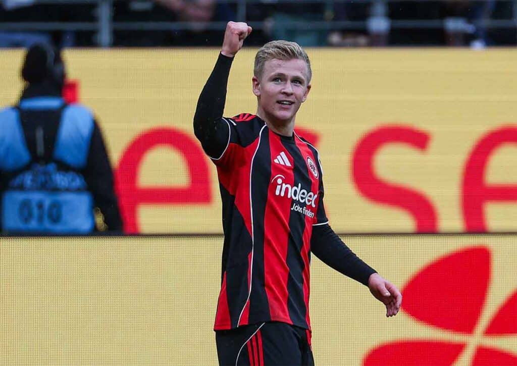 Sorgen Frankfurt (im Bild: Jonny Burkardt) und Mainz für erfolgreiche Torwetten? (© dpa picture alliance / Alamy Stock Photo) Torwette Total 07.11.2025-09.11.2025