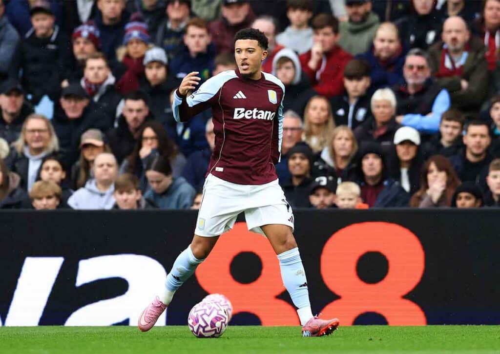 Lässt Aston Villa (im Bild: Jadon Sancho) gegen Maccabi Tel Aviv keinen Zweifel an deren sportlicher Qualität? (© Sportimage Ltd / Alamy Stock Photo) Aston Villa Maccabi Tel Aviv Tipp