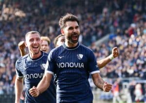 Unsere KI BETSiE glaubt am 12. Spieltag der 2. Bundesliga an einen Auswärtserfolg von Bochum (im Bild: Gerrit Holtmann)? (© dpa picture alliance / Alamy Stock Photo) 2. Bundesliga KI Prognose 12. Spieltag