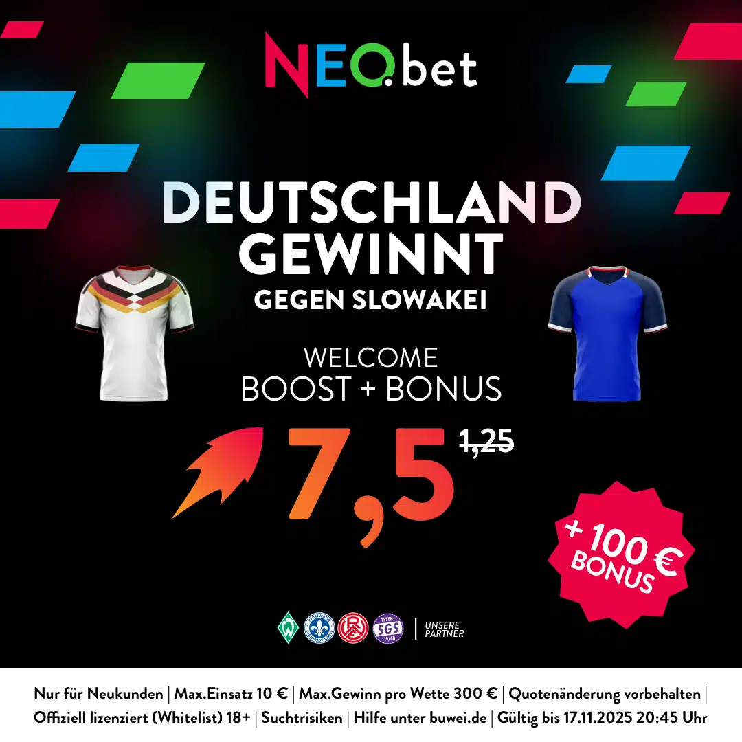 NEO.bet Boost Deutschland - Slowakei Wetten