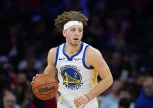 Unterliegen die Warriors (im Bild: Podziemski) gegen die Cavaliers? (© Associated Press / Alamy Stock Photo) Cleveland Cavaliers Golden State Warriors Tipp