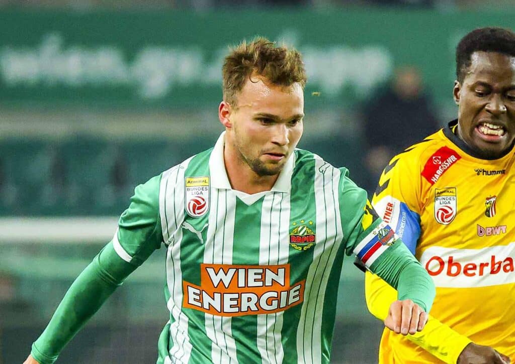 Glückt dem SK Rapid (im Bild: Seidl) gegen Omonia Nikosia der Heimsieg? (© APA-PictureDesk / Alamy Stock Photo) SK Rapid Omonia Nikosia Tipp