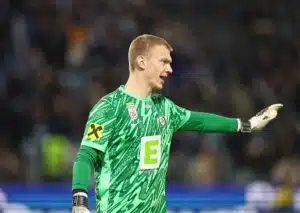 Greift Sturm Graz (im Bild: Oliver Christensen) gegen Austria Wien, trotz durchwachsener Leistungen die Tabellenführung an? (© dpa picture alliance archive / Alamy Stock Photo) Austria Wien Sturm Graz Tipp