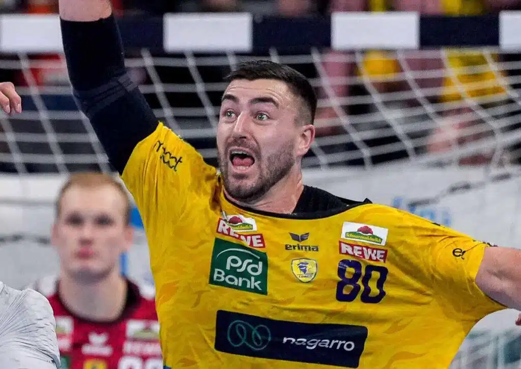 In der Handball Bundesliga am 18. Spieltag sind Prognosen darauf interessant, dass Kohlbacher (Rhein-Neckar Löwen) erneut torhungrig agiert! (© dpa picture alliance / Alamy Stock Photo) Handball Bundesliga 18. Spieltag Wett-Tipps