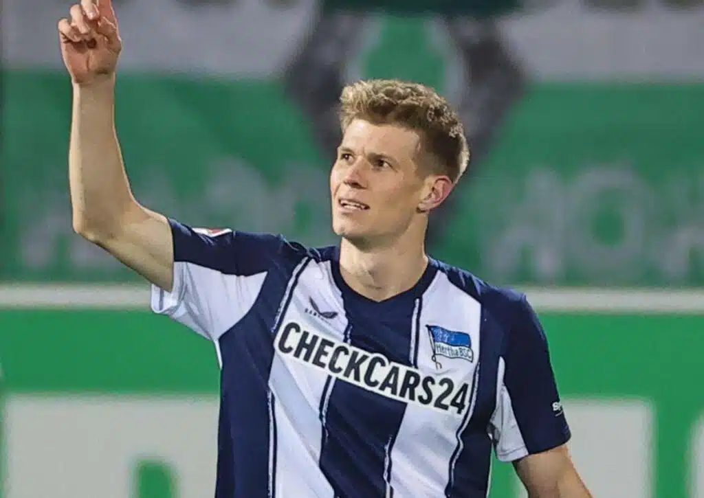 Nutzt Hertha (im Bild: Schuler) gegen Bielefeld den Heimvorteil? (© dpa picture alliance / Alamy Stock Photo) Hertha Bielefeld Tipp