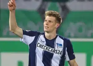 Nutzt Hertha (im Bild: Schuler) gegen Bielefeld den Heimvorteil? (© dpa picture alliance / Alamy Stock Photo) Hertha Bielefeld Tipp