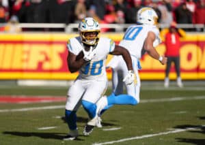 Wer ergattert im Duell der Cowboys gegen die Chargers (im Bild: Kimani Vidal) mehr Yards am Boden? (© Associated Press / Alamy Stock Photo) Wer ergattert im Duell der Cowboys gegen die Chargers (im Bild: Kimani Vidal) mehr Yards am Boden?