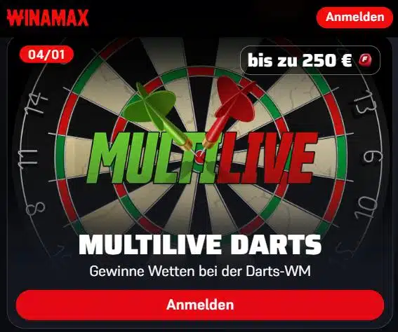 Winamax Darts Live-Wetten Winamax Darts