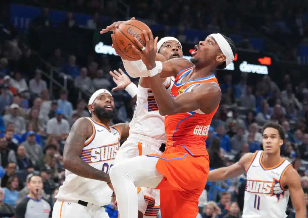 Setzt sich der leichte Negativtrend der OKC Thunder gegen die Phoenix Suns fort? (© SFSI /Alamy Live News)