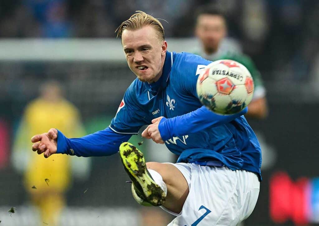 Jubelt Lidberg (Darmstadt) im Duell gegen Bochum? (© dpa picture alliance / Alamy Stock Photo) Bochum Darmstadt Tipp