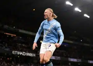 Schnappt sich Manchester City (im Bild: Erling Haaland) gegen Galatasaray das Dirketticket für die CL-K.O.-Phase? (© PA Images / Alamy Stock Photo) Manchester City Galatasaray Tipp