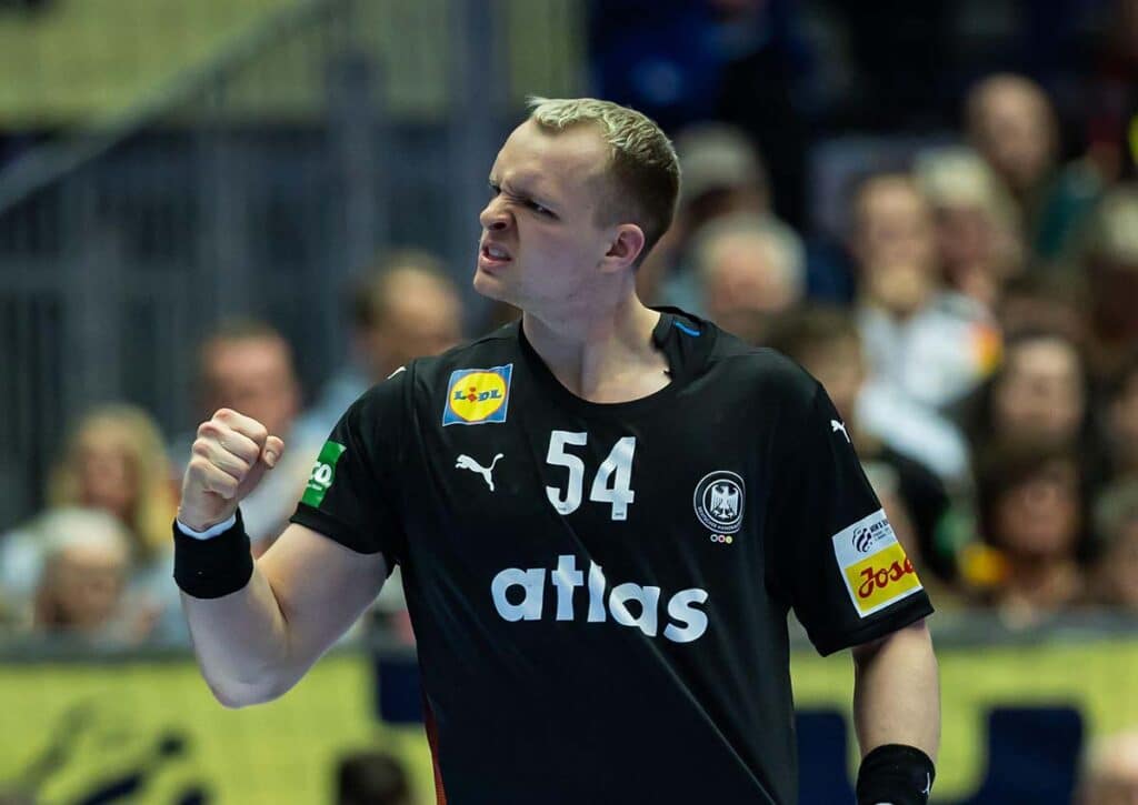 Gewinnt Deutschland (im BIld: Fischer) bei der Handball EM gegen Portugal? (© BEAUTIFUL SPORTS Pressphoto Agency / Alamy Stock Photo) Deutschland Portugal Tipp